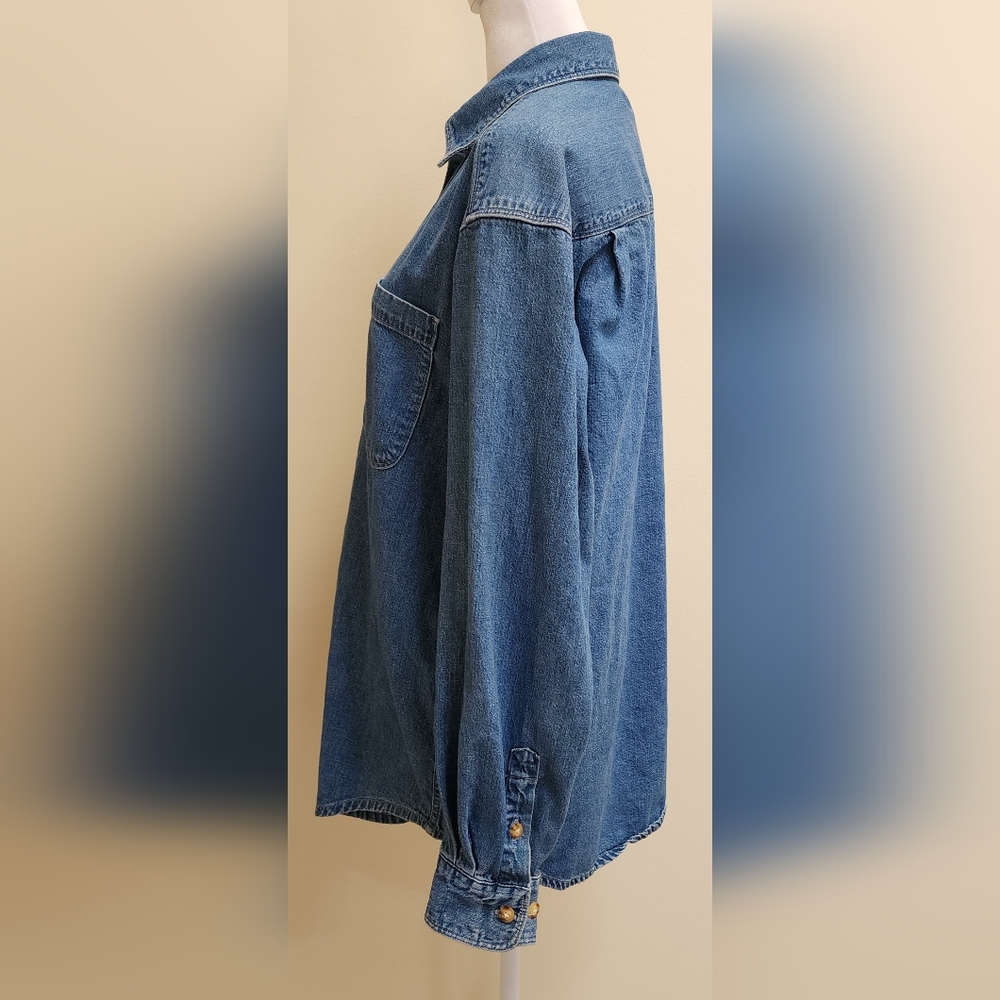 Eddie Bauer Blue Denim Button-up Shirt Women's Size S/P - Picture 7 of 12